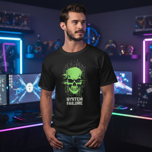 Cyberpunk Gaming Schedels T-Shirt Neon Gamer Sch
