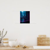 Cyberpunk-gamingheadset Poster (Keuken)