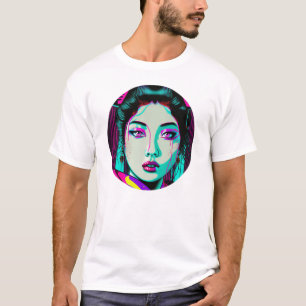 Cyberpunk Geisha Mannen Basic T-Shirt