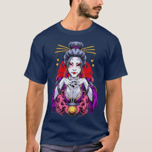 Cyberpunk Geisha Meisje T-shirt
