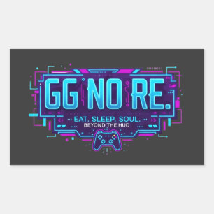 Cyberpunk GG NO RE Gaming Esthetiek - Neon Gamer Rechthoekige Sticker