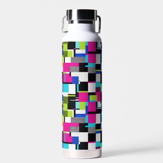 Cyberpunk Glitch Aesthetic Water Bottle Waterfles (Voorkant)