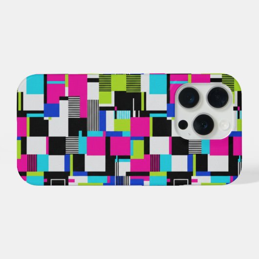 Cyberpunk Glitch Geometric iPhone Case (Verso Horizontal)