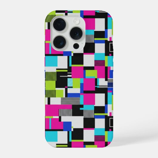 Cyberpunk Glitch Geometric iPhone Case (Verso)