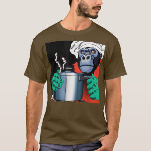 Cyberpunk Gorilla Aesthetisch Koken Dinner (6) T-shirt