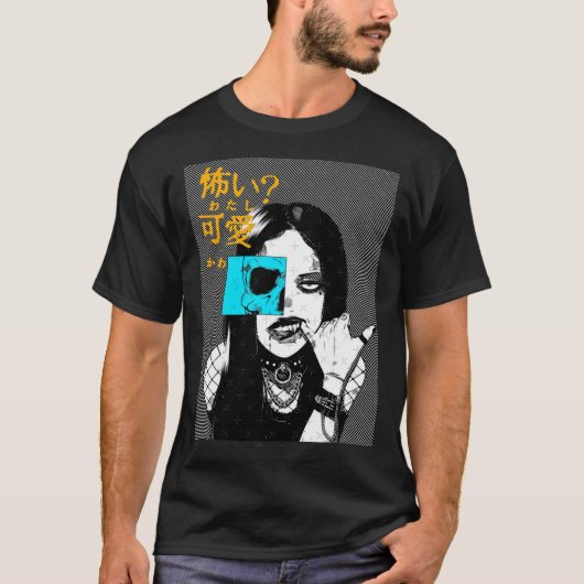 Cyberpunk Goth Style Girl funny T-shirt (Voorkant)