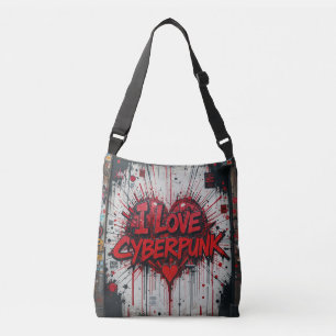 Cyberpunk Graffiti Crossbody Bag Tas