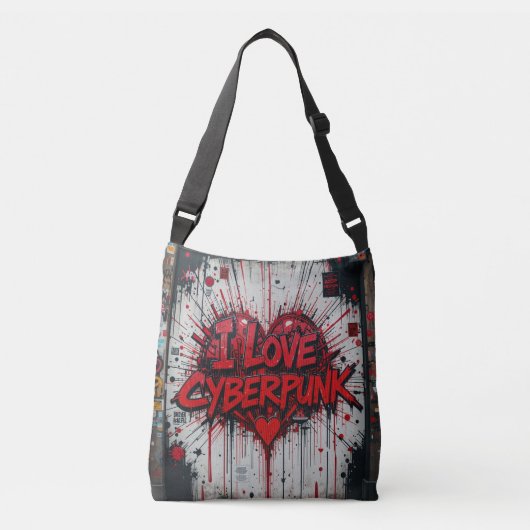 Cyberpunk Graffiti Crossbody Bag Tas (Voorkant)