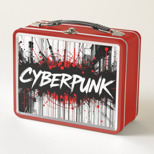 Cyberpunk Graffiti Metal Lunchbox – Streetcode (Voorkant)