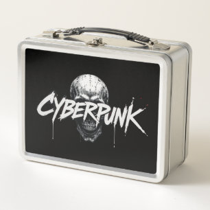 Cyberpunk Graffiti Skull   metalen lunchbox