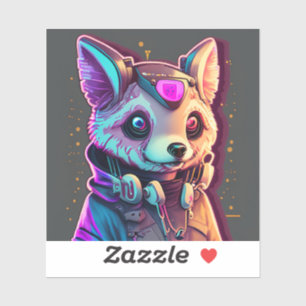 Cyberpunk hond 2 sticker