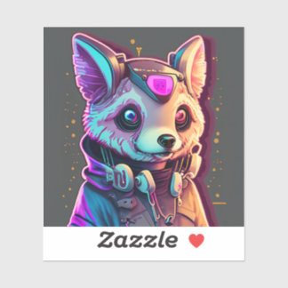 Cyberpunk hond 2 sticker