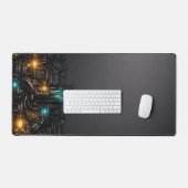 Cyberpunk Industrial Scavenger Tech Desk Mat (Clavier et souris)