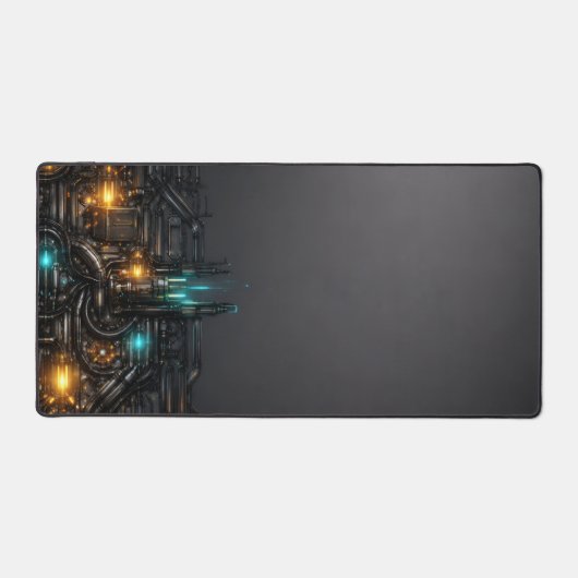 Cyberpunk Industrial Scavenger Tech Desk Mat (Recto)
