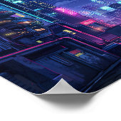 Cyberpunk Japan Rooftop Poster (Hoek)