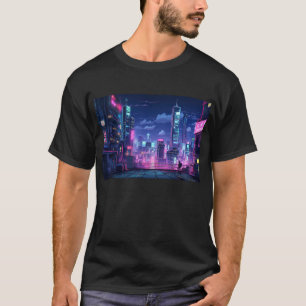 Cyberpunk Japan Rooftop T-shirt