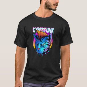 Cyberpunk Kat Cyborg Kitten Futuristische Kat Kat T-shirt