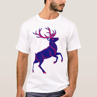 Cyberpunk Kerst Reindeer Neon Glow T-shirt