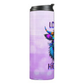 Cyberpunk Kleurrijke Ai Highland Koe Thermosbeker (Gedraaid links)