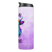 Cyberpunk Kleurrijke Ai Highland Koe Thermosbeker (Geroteerd rechts)