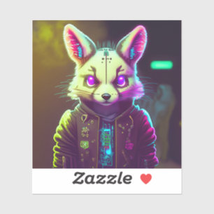 Cyberpunk Konijn 2 Sticker