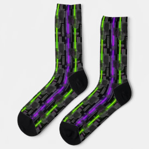 Cyberpunk Laser Power Stripe Sokken