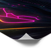 Cyberpunk meisje in neonstad poster (Hoek)