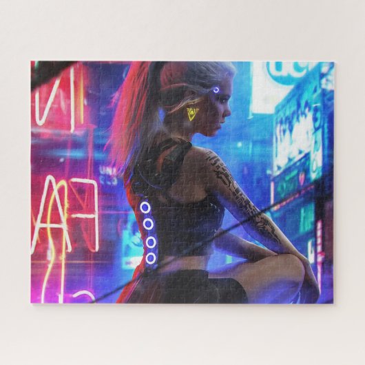 cyberpunk meisje puzzel (Horizontaal)