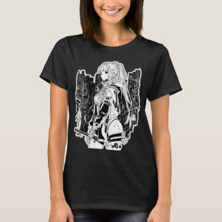 Cyberpunk meisjesstijl t-shirt