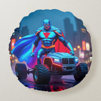 Cyberpunk Monster Truck Neon Held Kussen