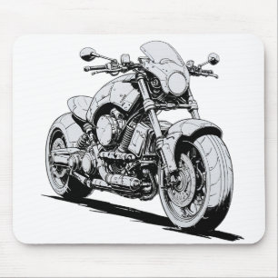 Cyberpunk Motorcycle Ink Tekening Mousepad Muismat