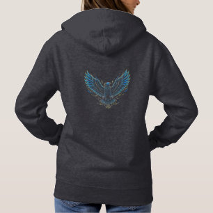 Cyberpunk Néon Aigle Glitch Sweat à Capuche