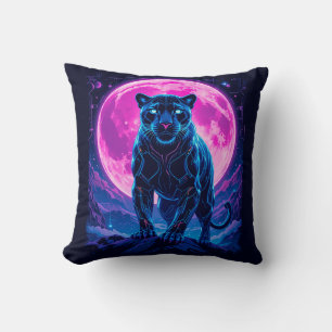 Cyberpunk Neon Black Panther Kussen