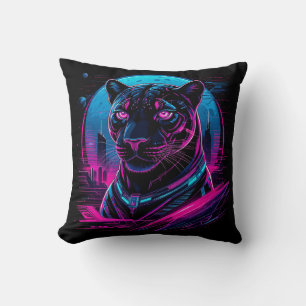 Cyberpunk Neon Black Panther Kussen