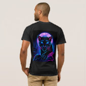 Cyberpunk Neon Black Panther T-shirt (Achterkant volledig)