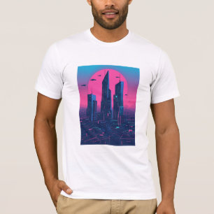 Cyberpunk Neon City esthetiek voor Sci-Fi en Tech T-shirt