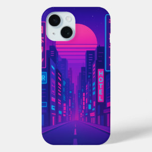 Cyberpunk Neon City iPhone 15 Hoesje – Vaporwave S
