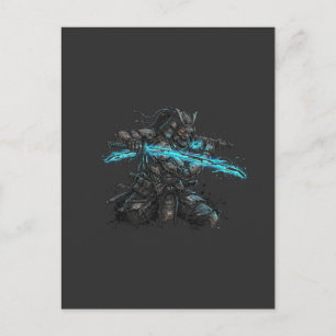 Cyberpunk Neon Samouraï - Carte Postale Graphique