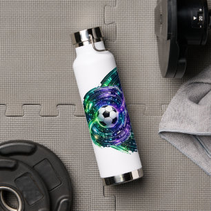 Cyberpunk Neon SciFi Voetbal Waterfles