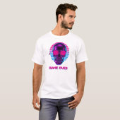 Cyberpunk Neon Skull Game Over T-Shirt in Pink and (Devant entier)