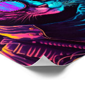 Cyberpunk neon twilight cat poster (Hoek)