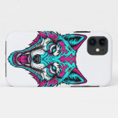 Cyberpunk Neon Wolf - Synthwave Robotic Animal Case-Mate iPhone Case (Achterkant (horizontaal))