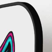 Cyberpunk Neon Wolf - Synthwave Robotic Animal Pickleball Paddle (Links Detail)