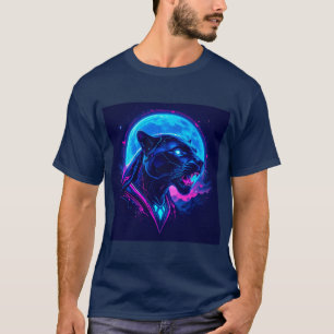 Cyberpunk Neon Zwarte Panter T-shirt