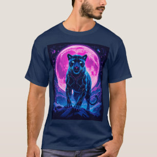 Cyberpunk Neon Zwarte Panter T-shirt