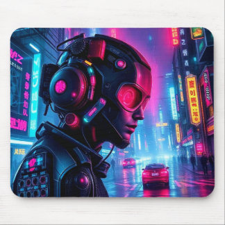 Cyberpunk Night City Pilot XL Gaming Bureaumat Muismat