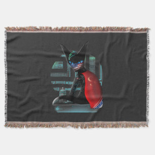 Cyberpunk Ninja Black Cat Deken