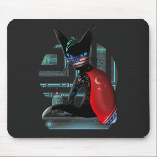 Cyberpunk Ninja Black Cat Muismat