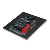 Cyberpunk Ninja Black Cat Tegeltje (Zijkant)