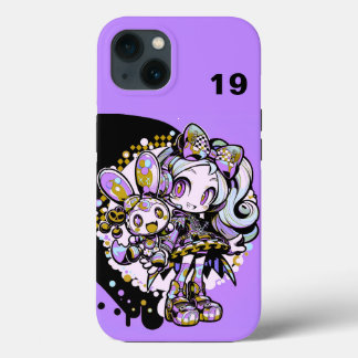 Cyberpunk Pastel Goth Anime Girl Custom Numbe iPhone 13 Hoesje